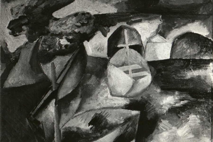 J. Bauch, Krajina s mostem, autor foto: Helena Machálková 